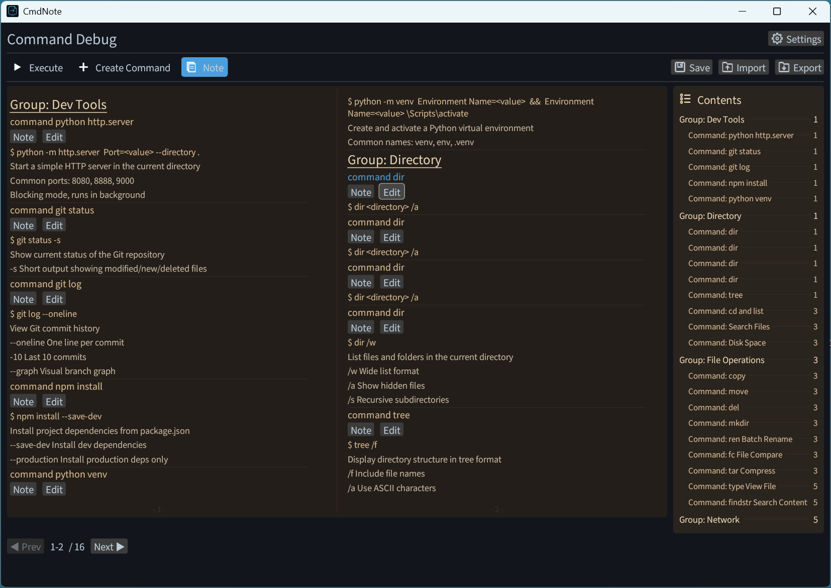 Command Edit Page 1